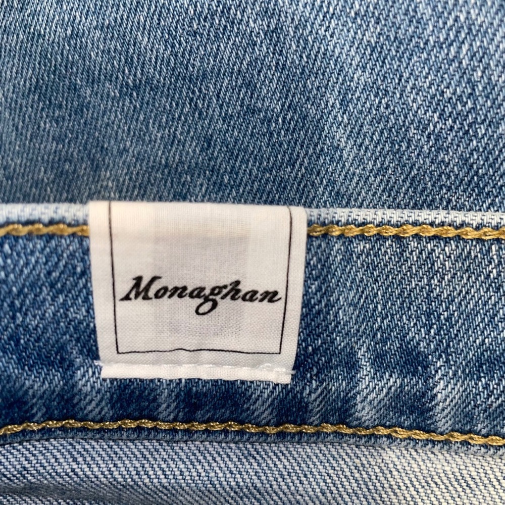 Frank & Eileen Monaghan Wide Leg Jeans Blue Button Fly Raw Hem Size 28 - Picture 3 of 13